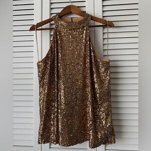 Cable & Gauge Bronze Sequin Top